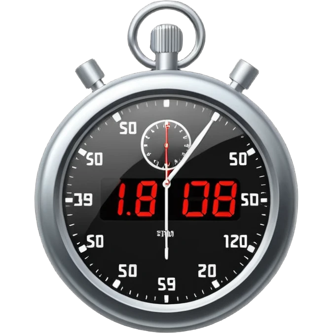 Stopwatch with digital display emoji