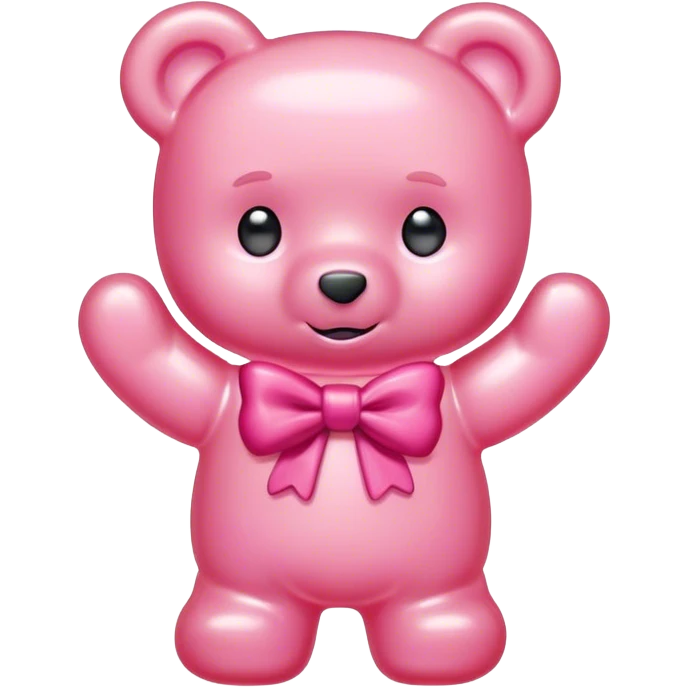 pink boy gummy bear with bow emoji