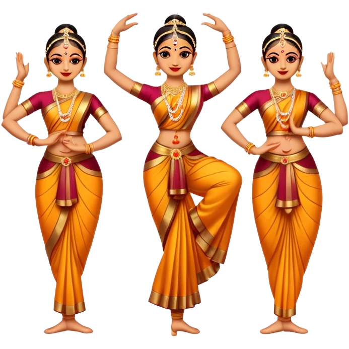 cinematic-realistic-bharatanatyam-dance-emoji,-depicted-as-an-elegant-classical-indian-dance-performance-with-graceful-poses,-intricate-costumes,-and-expressive-hand-gestures,-rendered-with-rich-textures-and-warm-dramatic-lighting emoji