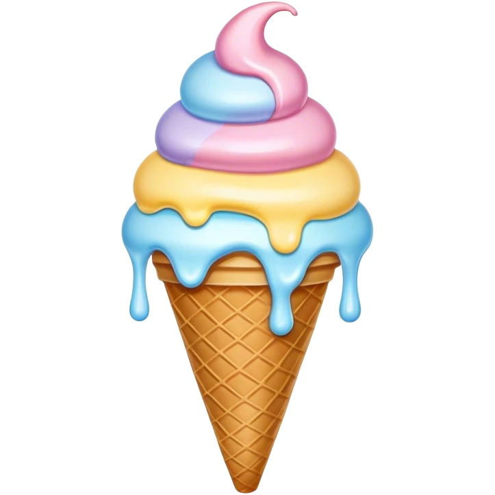 Melted pastel ice cream emoji