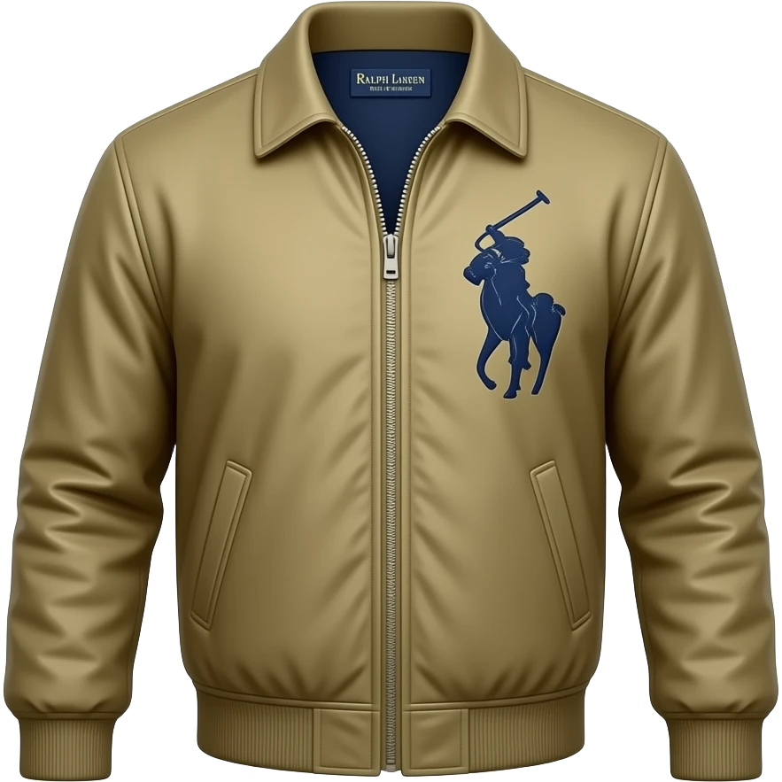 Ralph Lauren khaki jacket with the Ralph Lauren logo emoji