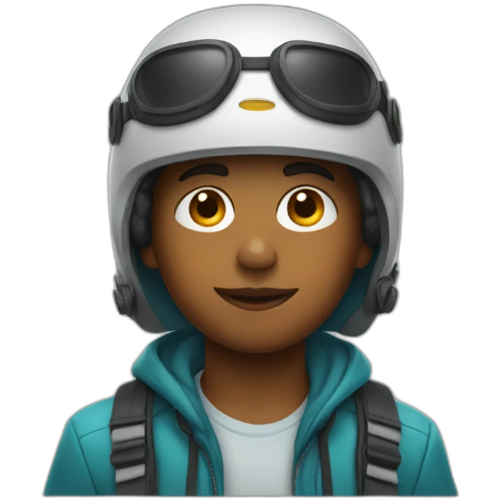 Boy with helicopter hat emoji
