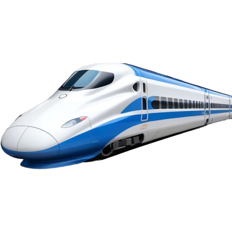 High-Speed Train (Shinkansen) - JR East (Model Year: 2021) (Iconic colour: White with blue) emoji