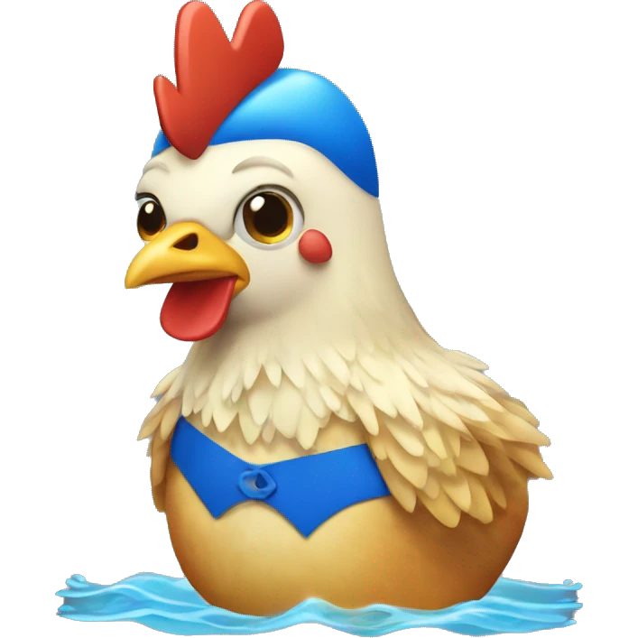 Chicken in a swimming suit iphone ios style emoji