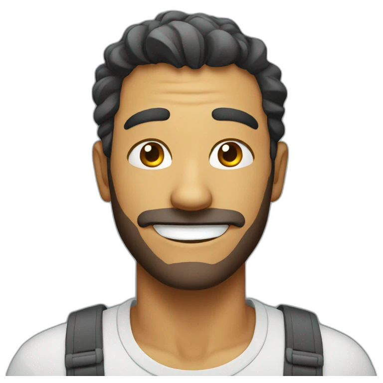Man exhausted smiling emoji