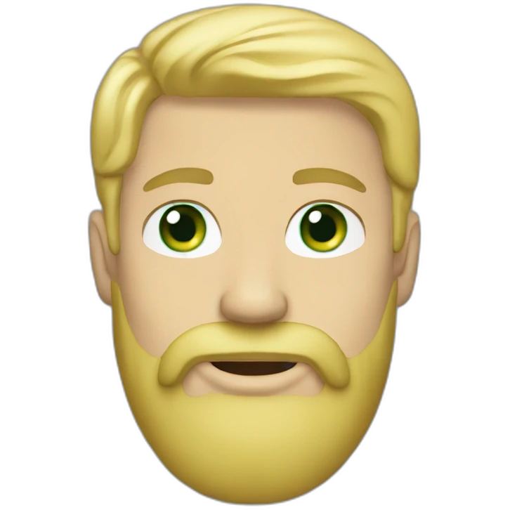 White man blonde beard green eyes emoji