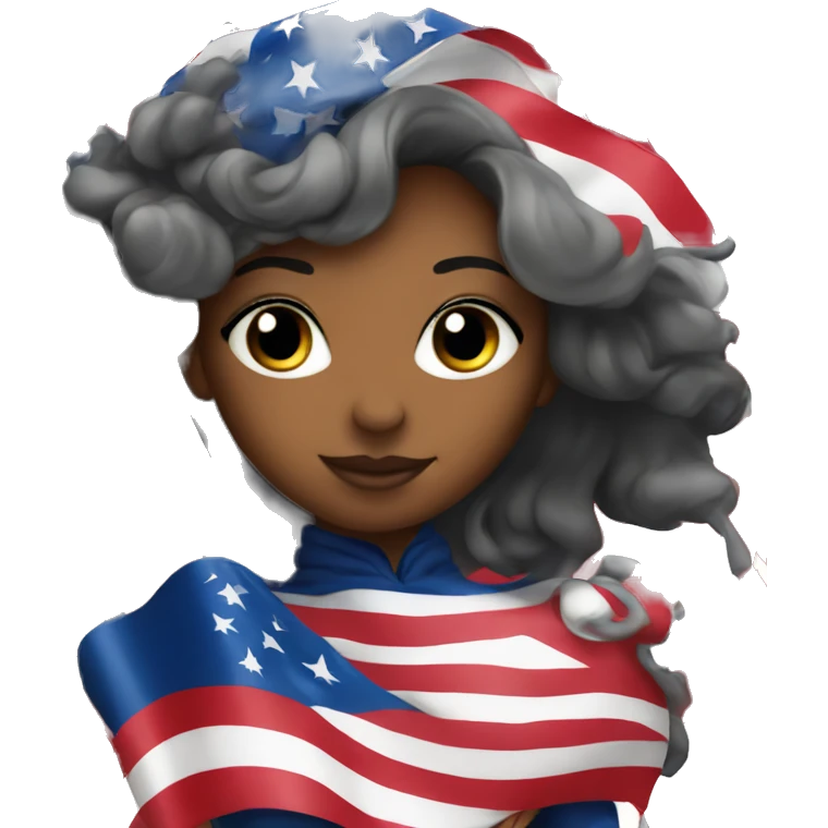 Colorguard girl with flag emoji