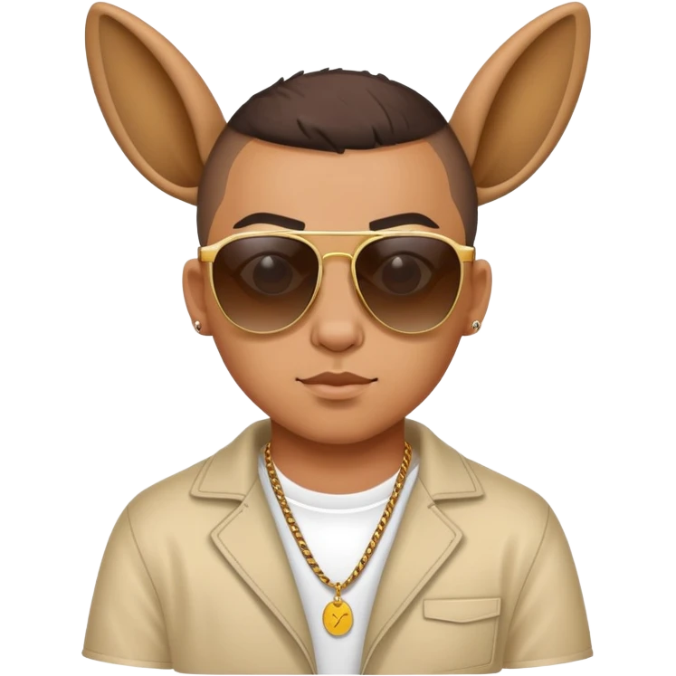 Bad Bunny with sunglasses emoji