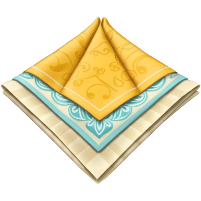 flapped patterned napkin emoji