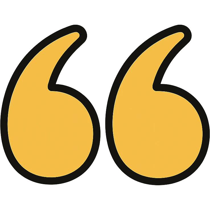 quotes icon in gold and black, classic style emoji