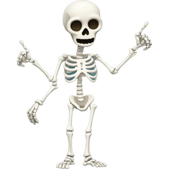 cartoon skeleton pointing emoji