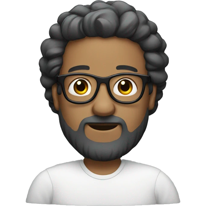 The bald men with beard and black glasses  emoji
