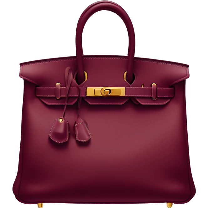 Hermes birkin in burgundy emoji