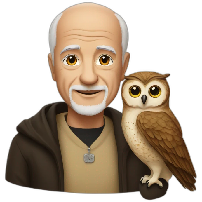 Paulo coelho with one owl  emoji