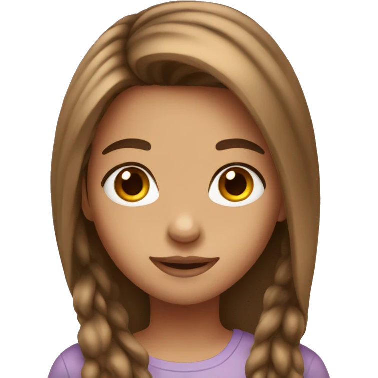 Girl with long hair and brown eyes  emoji