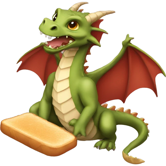 Dragon eating bread emoji