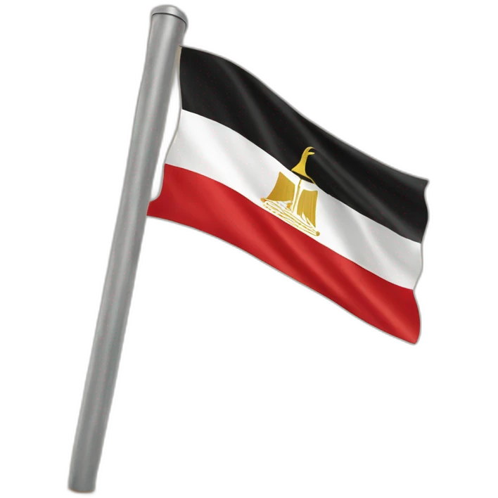 Egyptian flag waving on pole emoji