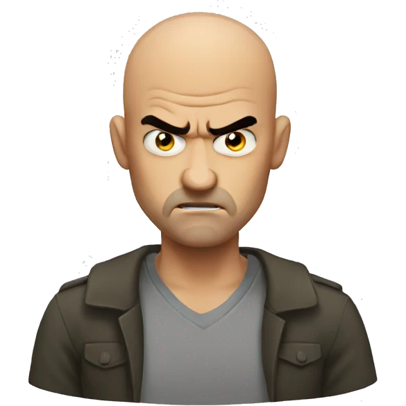 Angry bald man emoji