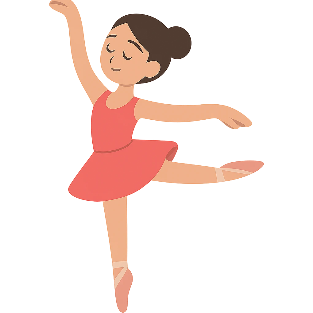 flat toon style ballet dancing girl emoji