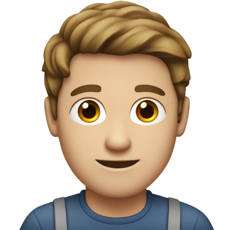 white-skinned male brown hair product designer sitting with macbook emoji