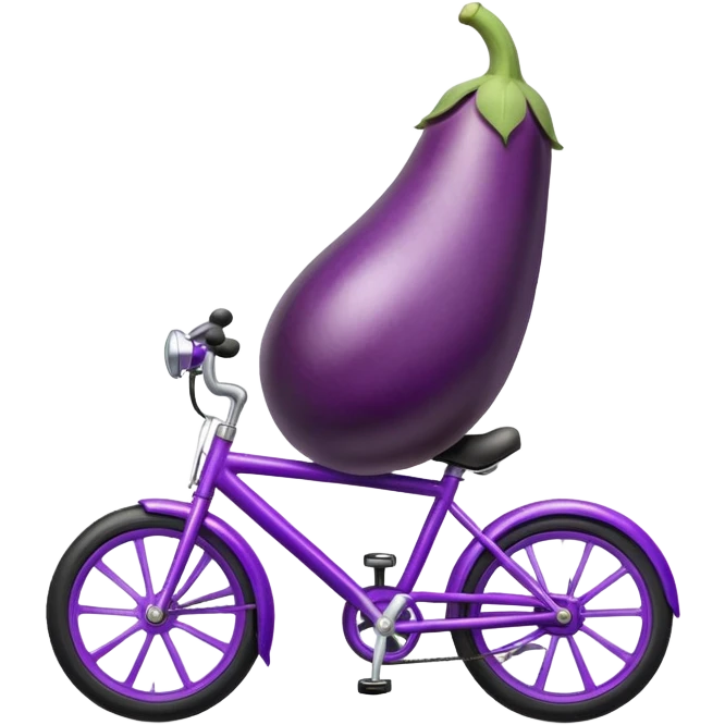 egg plant riding a bike  emoji