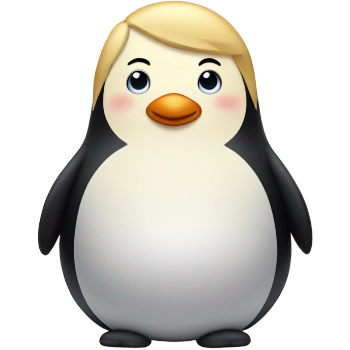 Fat penguin with blonde hair emoji