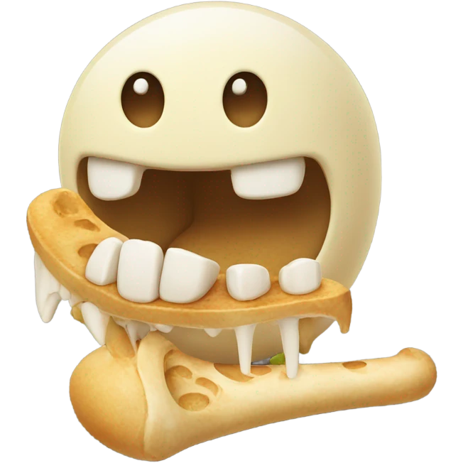 smiley eating bone emoji