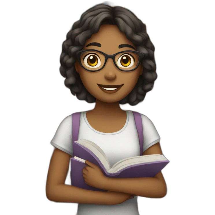 girl with books emoji