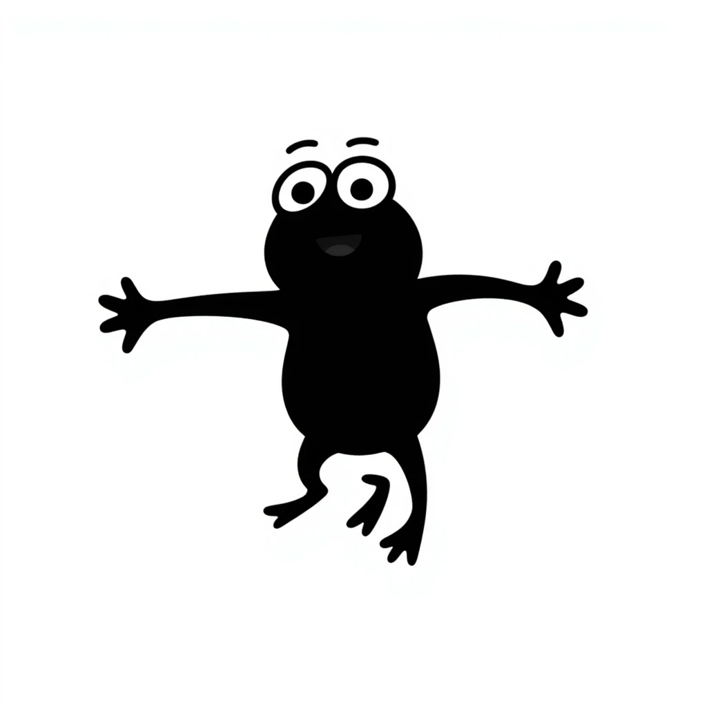 Pepe the Frog as a black doodle emoji