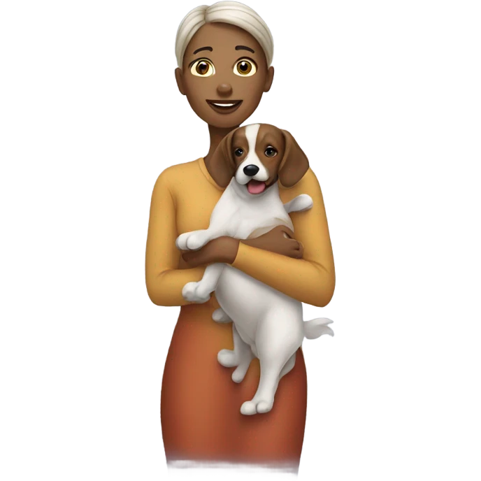 Woman with dog emoji