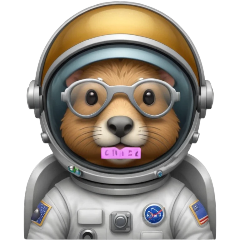 capypara wearing glasses in astronaut helmet emoji