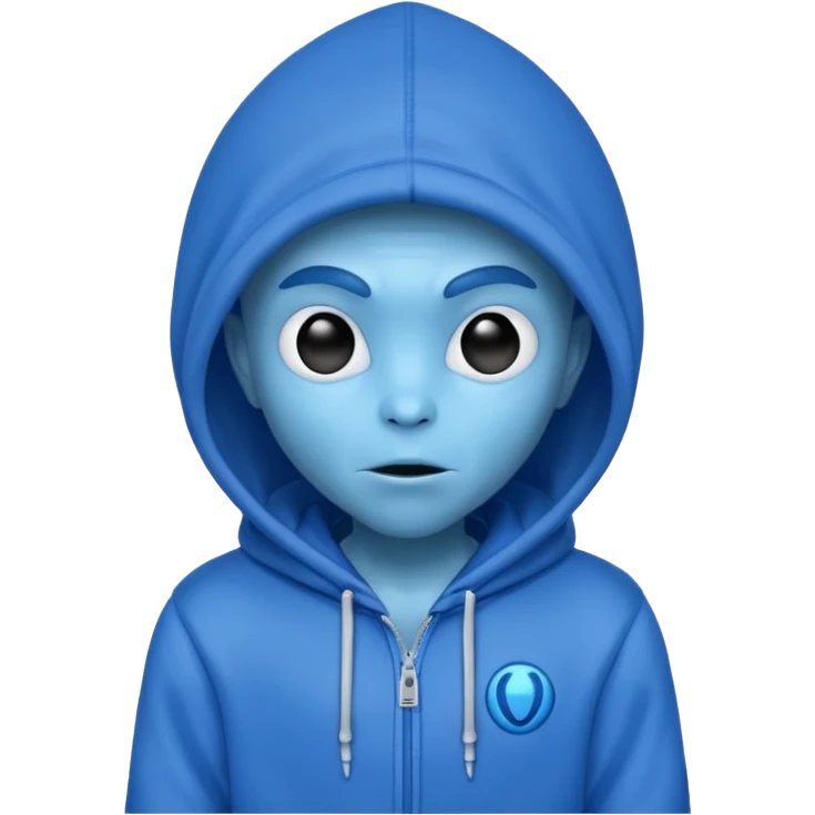 blue allien with hoodie emoji