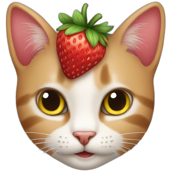 Cat strawberry emoji