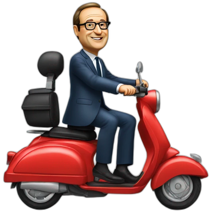 francois hollande sur un scooter emoji