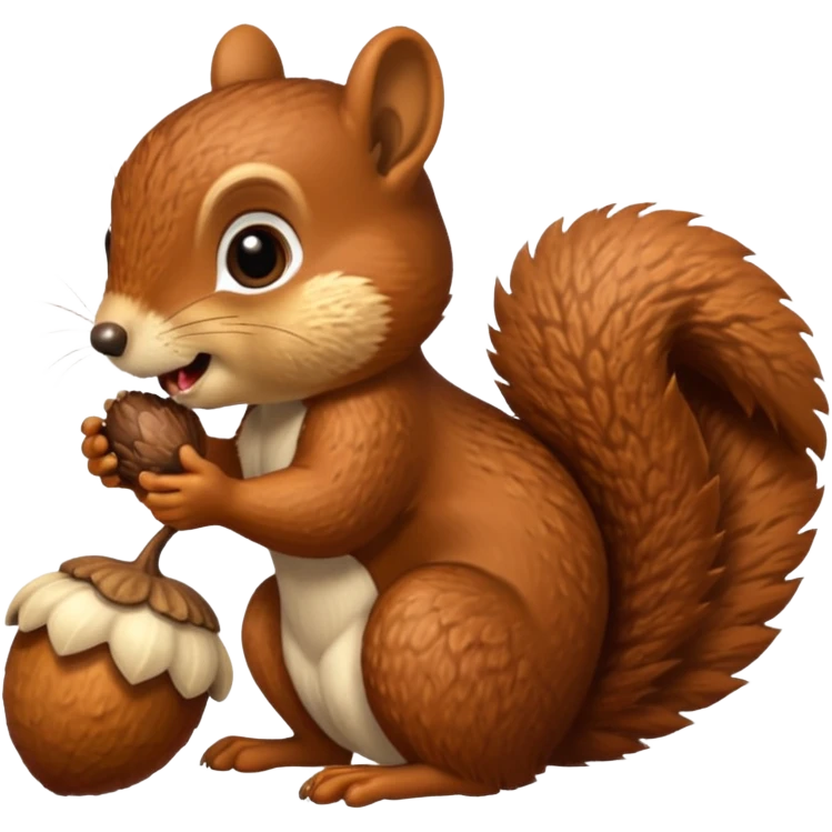 Squirrel bite acorn emoji