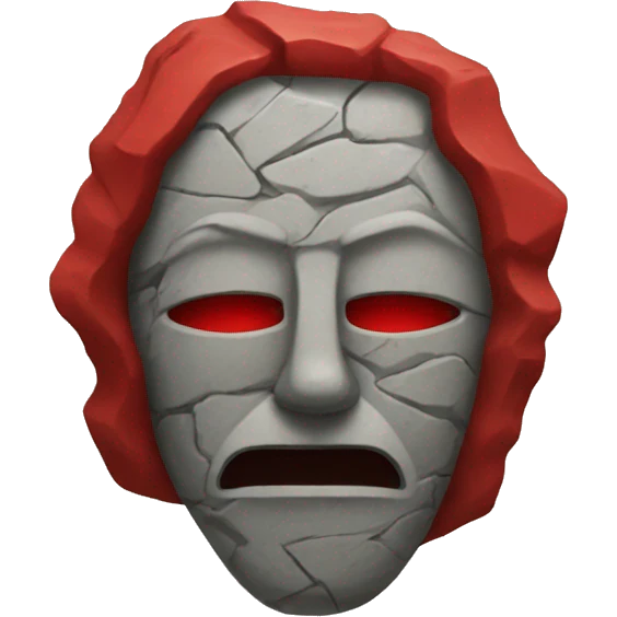 stone face and red mask emoji
