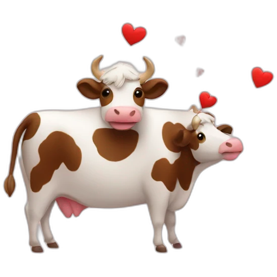 Vaca con corazones emoji