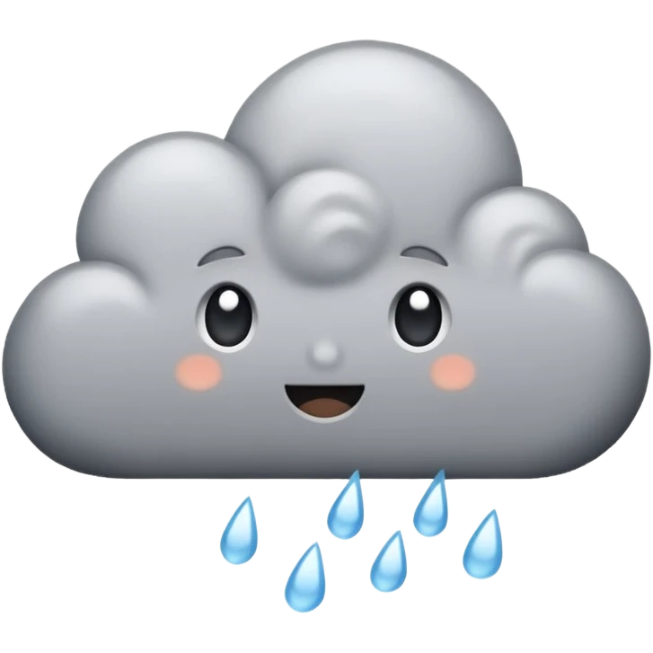 grey cloud is raining emoji