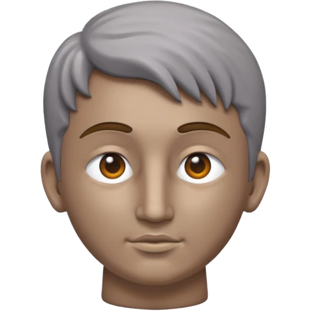 Dios griego estilo estatua de color gris, de perfil mirando con una lupa de emoji