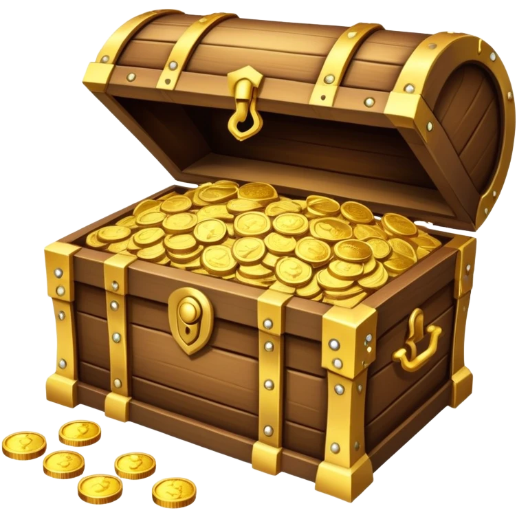 treasure chest filled with gold coins and jewels emoji