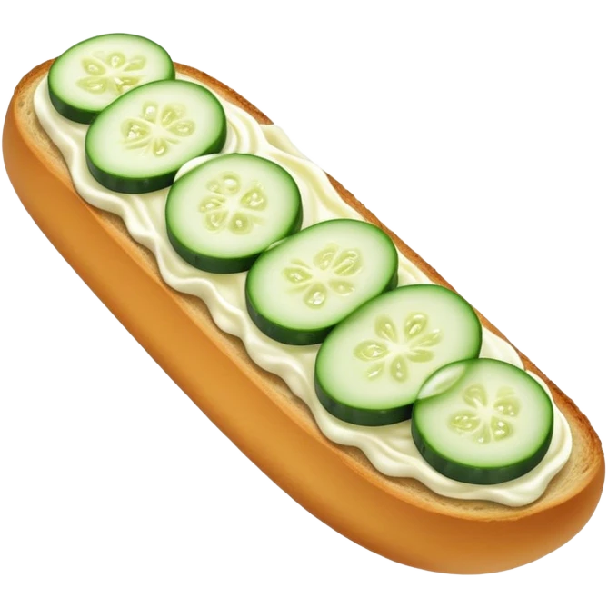 Cucumber surfing on garlic bread emoji