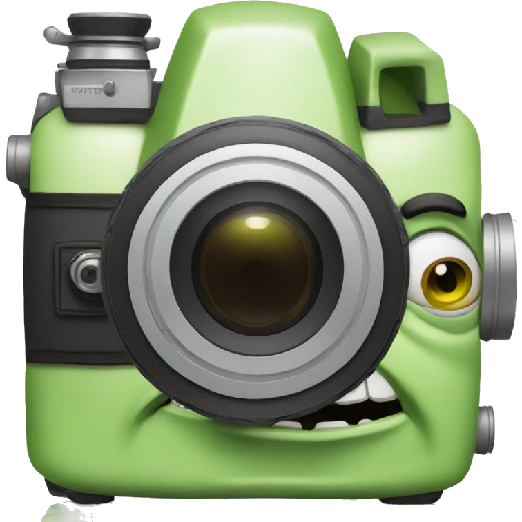 Camera with shrek on camera emoji