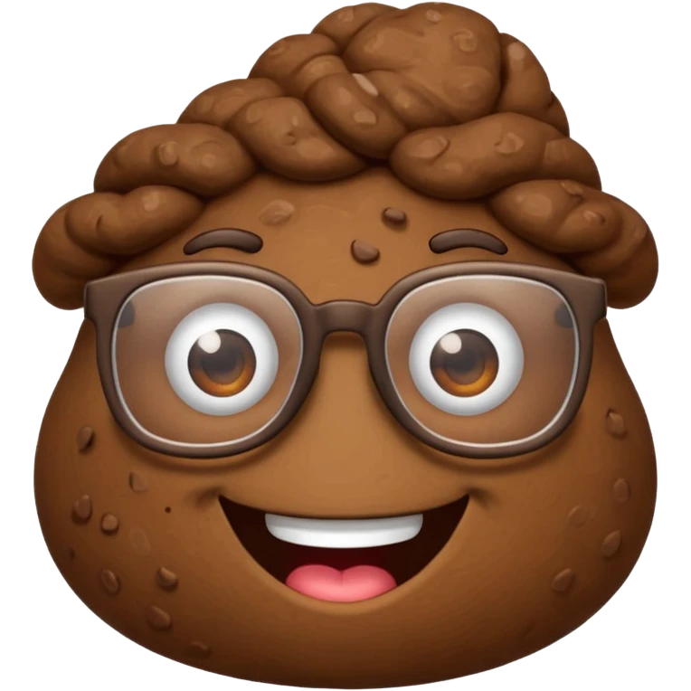 A poop with glasses emoji