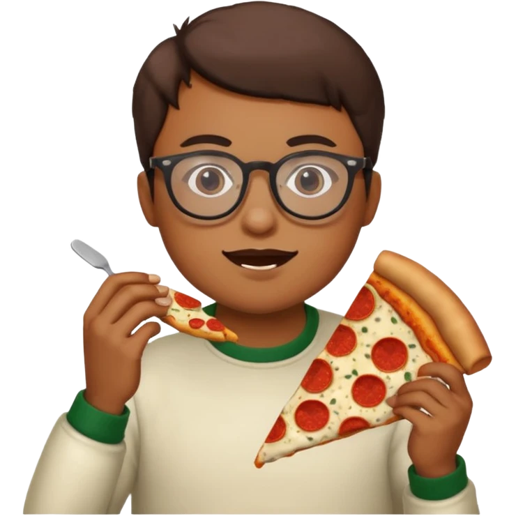 pizza take-out with glassess  emoji