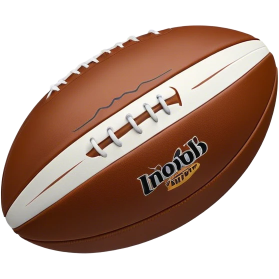 Cinematic Realistic image of a rugby ball in mid-action, with dynamic motion blur and finely rendered leather textures, set against a sunlit, energetic field that underscores its robust athleticism emoji