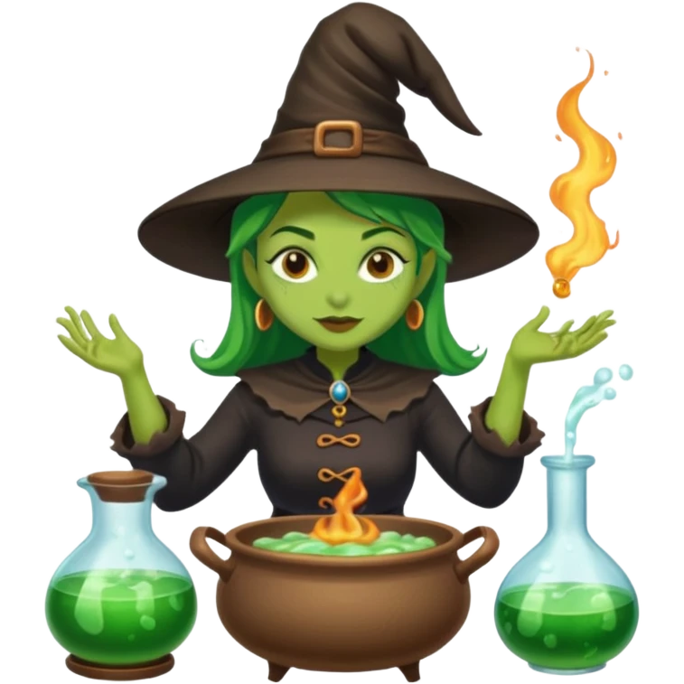 green witch cooking potion emoji