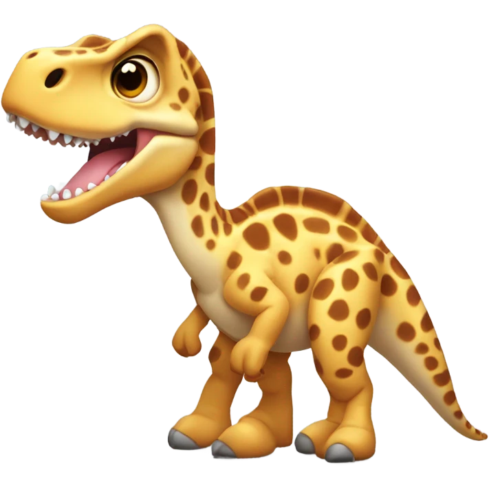 Cute animated baby T. rex with spots of a giraffe  emoji