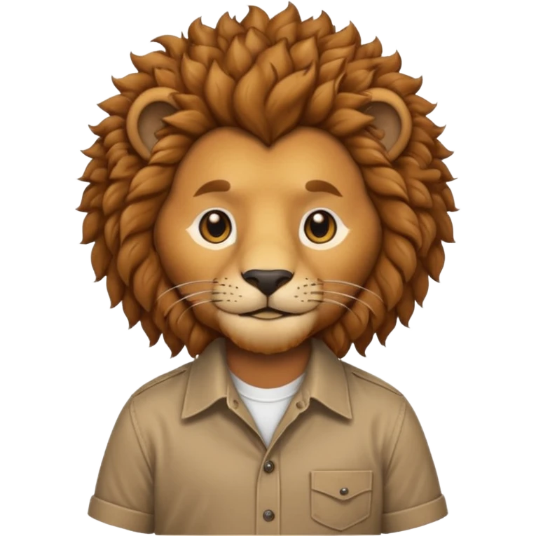 curly lion with shirt emoji