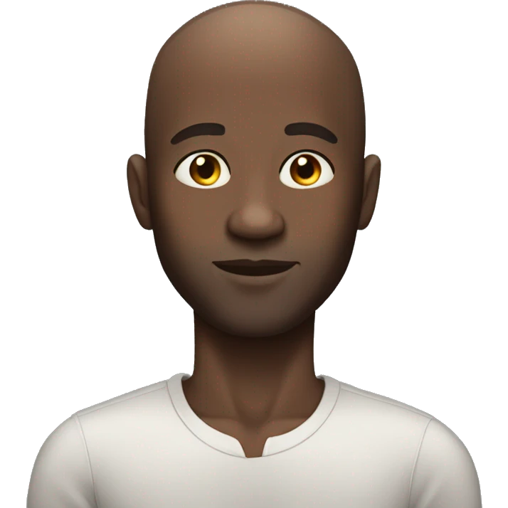 Black African man no hair emoji