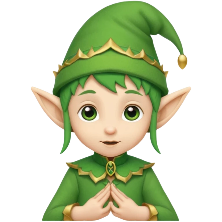 Tiny elf baby with pointy ears and hat emoji